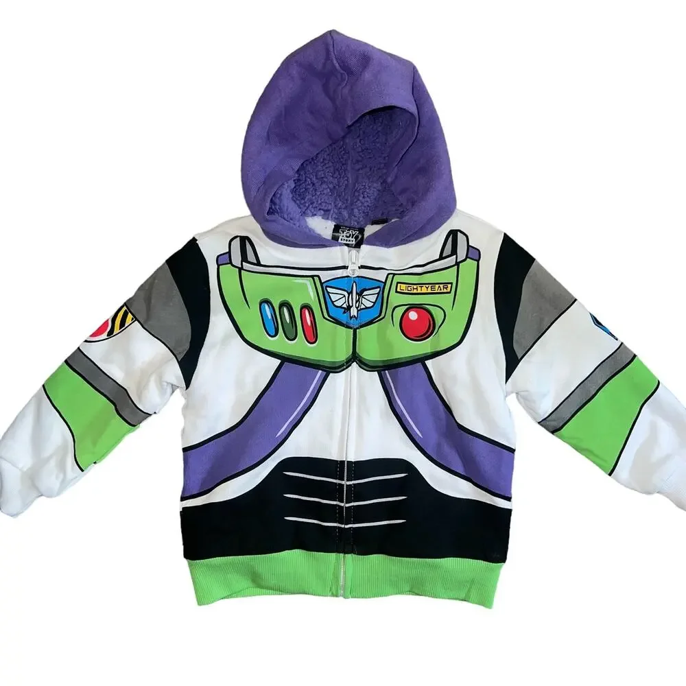 DISNEY TOY STORY BUZZ LIGHTYEAR  HOODED FLEECE ZIP JACKET Costume 2T New